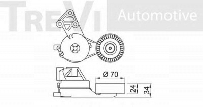 TREVI AUTOMOTIVE ta1171 -  Натяжная планка, поликлиновой ремень